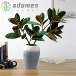 ADAMES 人造玉蘭植物,手工製作 2 個叉子模擬玉蘭樹枝,人造花 110 厘米橡膠葉子大型人造植物派對裝飾