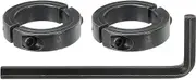 uxcell Bore 40 mm Double Split Shaft Collar 60 mm OD 15 mm Thickness Carbon Steel Locking Collar Clamp Style with Set Screw & Hex Wrench for Machine Tools Industry (Black, Pack of 2)