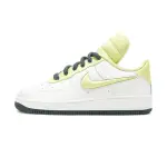 【NIKE 耐吉】AIR FORCE 1 LOW GS 女鞋 大童 白綠色 AF1 長舌 經典 潮流 低筒 休閒鞋 FB7402-100