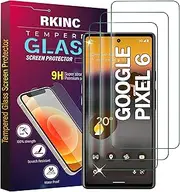 RKINC Screen Protector [3-Pack] for Google Pixel 6, Tempered Glass Film Screen Protector, 0.33mm [LifetimeWarranty][Anti-Scratch][Anti-Shatter][Bubble-Free]