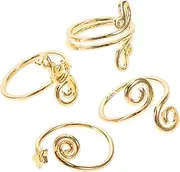 [VALICLUD] 4pcs Adjustable Toe Rings Set Handmade Open Toe Rings with Zircon for Summer Beach Jewelry Toe Rings Gold Designs