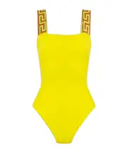 Bare-back one-piece swimsuit 1 Yellow