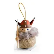 Nordic Grey Beard Viking with Spiked Helmet Gnome Christmas Ornament Nisse Tomte
