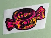 Bubble Gum Piece Scratch & Sniff 3M Die-cut Sticker, Vintage - Excellent Scent!