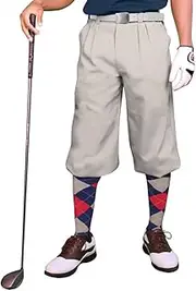 Taupe Microfiber Golf Knickers (Plus Fours) for Men