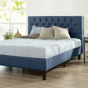 Zinus Queen Tufted Fabric Bed Frame - Navy