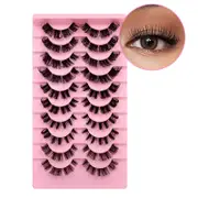 Nevenka Russian Strip Lashes Reusable False Eyelashes Natural D Curl-MIX