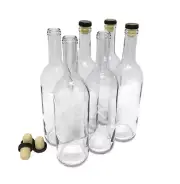 Wine Bottles/ Corks Clear 750ml Strong Heavy Glass Suitable Bordeaux style