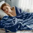 Electric Throw Blanket Heated Washable Double-Sided Timer Bedding carpet Blue