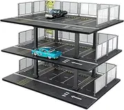 Hot Diecast Wheels Display Case - 1/64 Scale Die-cast Model Car Organizer, Hot Diecast Wheels Parking Garage Dioramas with 15 Parking Spaces(Mesh Railing)