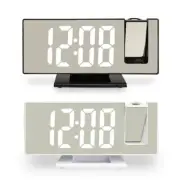 Digital Alarm Clock Mirror for Bedroom 4 Dimmer with Projection Snooze Model