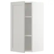 METOD wall cabinet with shelves, white/Lerhyttan light grey, 40x37x80 cm