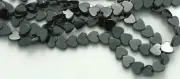 8mm Hematite Flat Heart Beads (55+/- per strand)