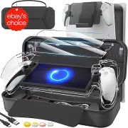 14-in-1 PS Portal Set: Charger, case, cable, stand, 2 protectors, 4 grips. Black