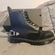 Dr. Martens 1460 BEX THE GREAT FROG HAIR ON SMOOTH LEATHER BOOTS Black