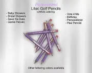 Lilac, Mini Golf Pencils, Bridal Shower, Baby Shower, Wedding Announcement