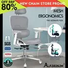 ALFORDSON Ergonomic Office Chair Mesh Executive Racing Computer Seat White Grey