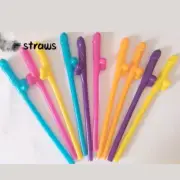 10x Nude Mix Colour Party Straws Penis Dick Hens Night Straw Bachelorette Fun