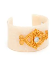 14K Over Silver 0.09 ct. tw. Diamond Filigree Bangle Bracelet