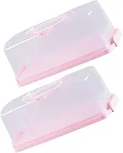 [Cabilock] Rectangular Toast Box Portable Bread Box Lid Plastic Storage Container Airtight Bread Keeper Easy Open Lid