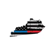 Distressed Thin Blue Red Line Kentucky State Shaped Subdued US Flag Sticker