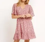 Rebecca Minkoff NWT Sorcha Dress Pink Multi Small