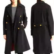 NEW $598 Rebecca Minkoff Womens Officers Wool Blend Double Breasted Coat Size M