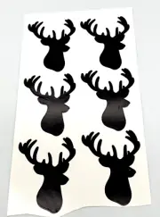 6 Buck Deer Silhouette Stickers Christmas for Junk Journal Scrapbook Card Making