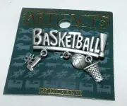 NOS Artifacts Pin Brooch Basketball with Dangles Ball Net #1
