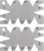 uxcell 2pcs Screw Thread Gauge Cutting Angle Gage Template 29°-65° Stainless Steel Lathes Measuring Tool, 1.2mm Thickness