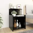 Bed Cabinet With Open Shelves Modern Nightstand Organizer Bedroom Furniture 2pcs