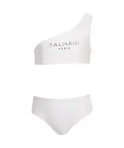 Balmain Kids Logo Printed Two-Piece Bikini Set 4Y,14Y,6,10Y White