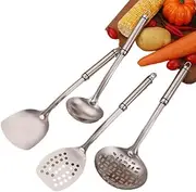 304 Stainless Steel kitchenware Set Spatula Spoon Thickened Insulation Kitchen Cooking Spatula Beater Household kitchenware. Kitchen Accessories 304不锈钢厨具套装锅铲勺子加厚保温厨房炒菜锅铲搅拌器家用厨具/500