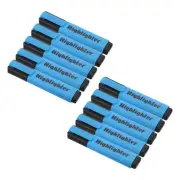 Highlighter Pen, 10 Pack Water Based Broad Tip Writing Pens Style 3, Blue