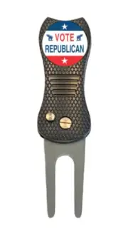Vote Republican GOP Vintage Golf Ball Marker + Switchblade Divot Tool Gift