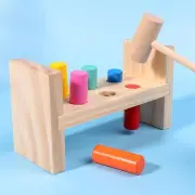 Wooden Hammer Toy Wooden Pounding Bench with Mallet Hand-eye Coordination