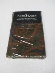 New Ralph Lauren Elizabeth Paisley Floral Blue Green 2 Standard Pillowcases