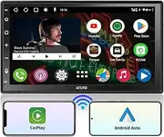 [ATOTO] A6PF 2G+32G Android 7inch Double DIN Car Stereo, Wireless CarPlay&Wireless Android Auto, QLED Touchscreen in-Dash GPS Navi, Dual Bluetooth, MirrorLink, WiFi/BT/USB Tethering, HD LRV, A6G2B7PF