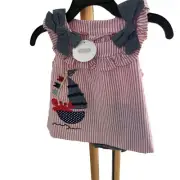 Mud Pie Size 9-12 M Months Crab Sail Boat Outfit NEW NWT Outfit Girls Beach