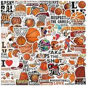120 Packs Basketball Stickers Water Bottles Laptop Phone Motorcycle Computer Guitar Skateboard Hydroflasks Basketball Vinyl Sticker Waterproof Aesthetic Trendy Decals for Teens Girls Adults