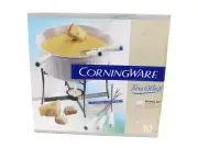 Corningware French White Fondue Set 10 Piece NEW in Sealed Box USA
