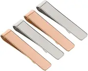 [GALPADA] 4pcs Mirror Finish Stainless Steel Tie Clips for Formal and Casual Wear Durable Hold for Business and Special Occasions Classic Steel and Colors