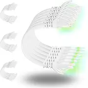 Patch Cables Cat6 0.5ft (24 Pack), Ethernet Patch Cable 10G Support, Cat 6 Patch Cable for Patch Panel to Switch, Flexiable Cat 6 Ethernet Cable with Gold Plated White