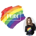 Heat Transfer PVC Patch LGBT Iron On Transfer For Clothing DIY Rainbow Thermal