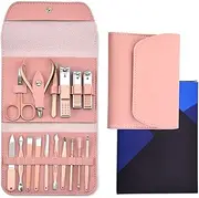 Manicure Set Stainless Nail Clippers Cuticle Utility Manicure Set Tools Nail Care Grooming Kit Nail Clipper Set,16 pieces in set 03