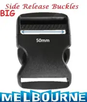 50mm Black Plastic Side Quick Release Big Buckle Luggage Belt Strap Bag BackPack