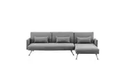 Mia 3-Seater Corner Sofa Bed Chaise and Pillows by Sarantino Dark Grey
