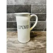 Rae Dunn White Ceramic Lemonade Pitcher Basic Kitchen Farmhouse Decor Drinkware