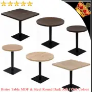 Outdoor Gardeon Bistro Table Square Round MDF Tabletop Steel Leg Restaurant Bar
