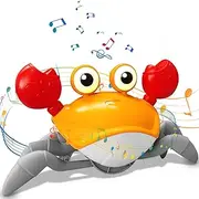 Bambebe Crawling Crab Baby Toy from 1 Year, Music Toy with Lights and Automatic Detection to Avoid Obstacles, Interactive Baby Music Toy for Boys Girls